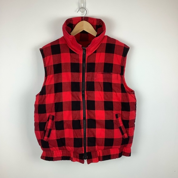 Hugo Valentino Other - Vintage Hugo Valentino Buffalo Plaid Reversible Men’s Flannel Puffer Vest